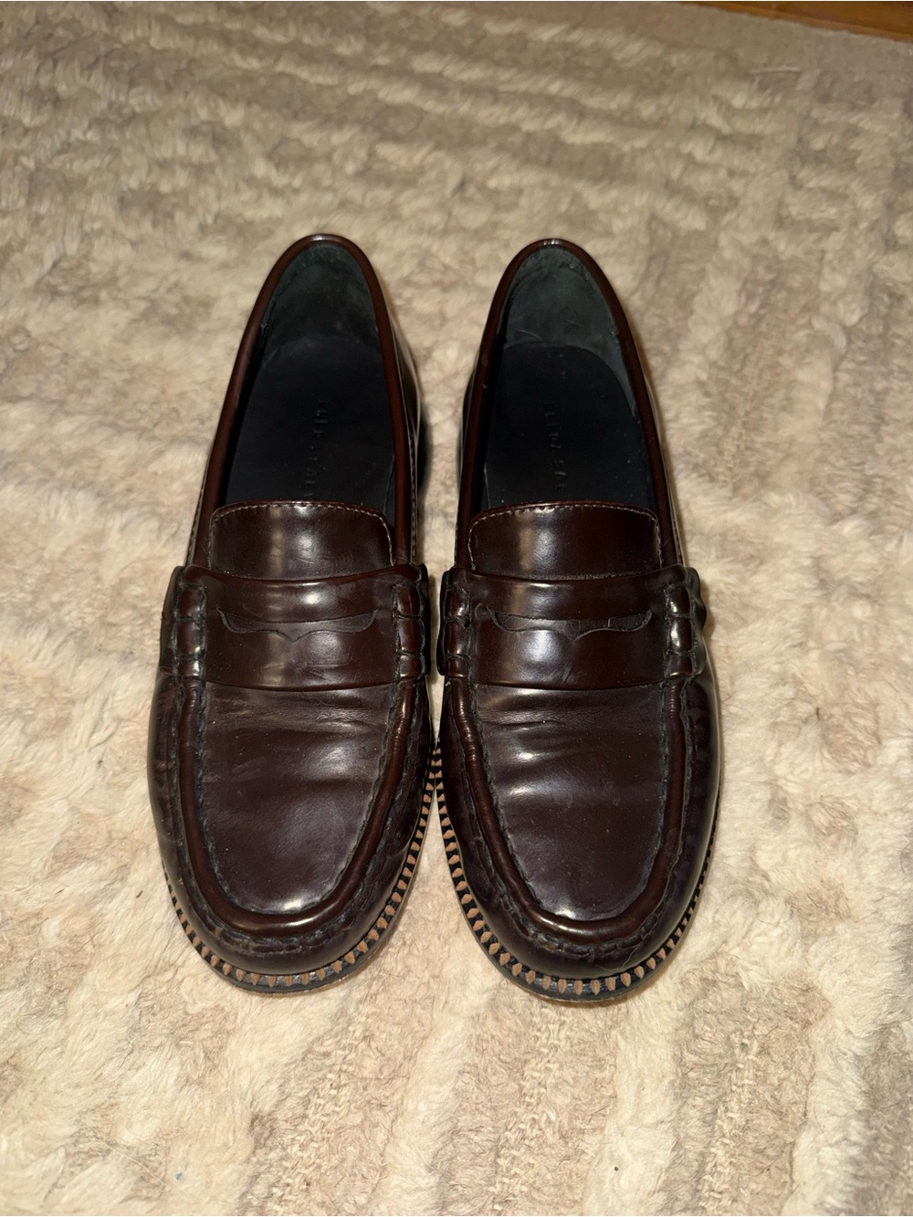 Freda Salvador Brown Leather Penny Loafers